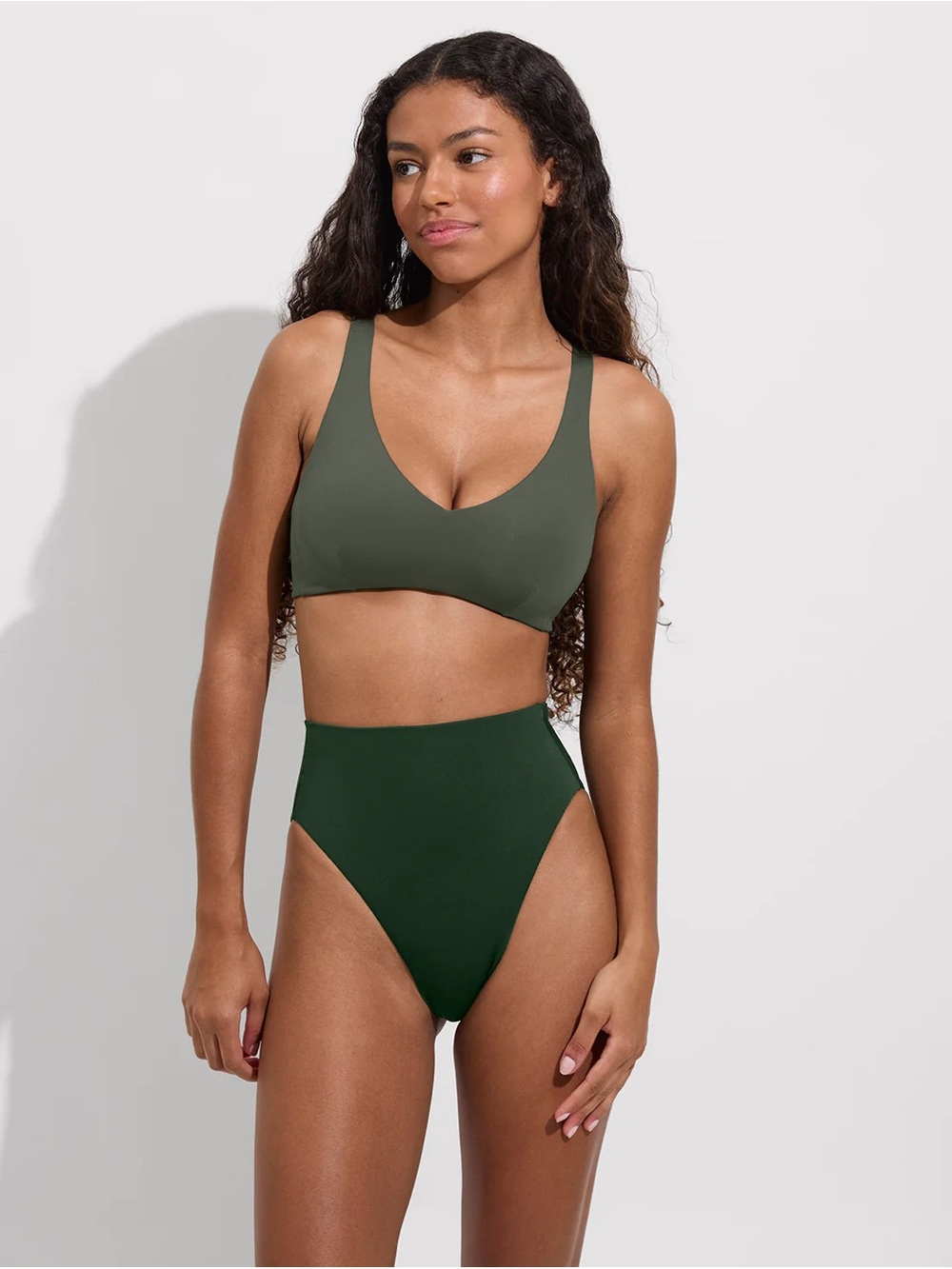 Left on Friday Hi Hi Bikini Bottom in Palm Green - XL